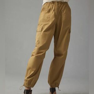Avec Les Filles Drawstring Cargo Pants Tan Cotton Utility Small
